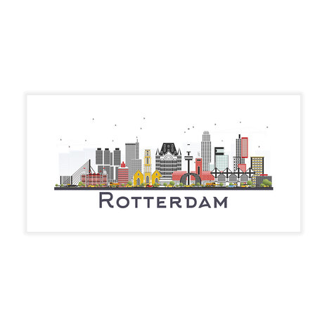 Sticker Rotterdam Skyline 18 x 8 cm • 2 stuks