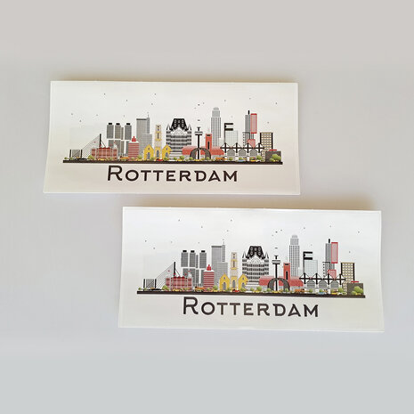 Sticker Rotterdam Skyline 18 x 8 cm • 2 stuks